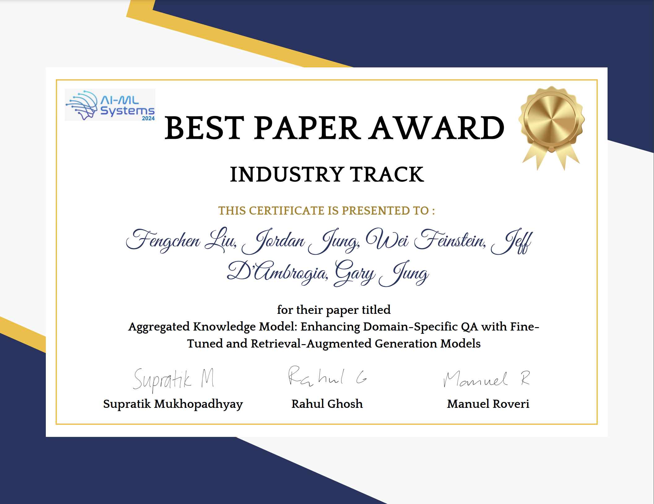 Science IT paper Wins Award at AI/ML Systems Conference